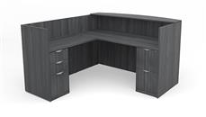 Reception Desks - L Shaped PBD Furniture L-Shaped Reception Desk with Full Pedestals