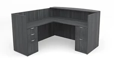 Reception Desks - L Shaped PBD Furniture L-Shaped Reception Desk with Full Pedestals