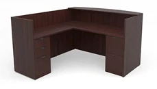 Reception Desks - L Shaped PBD Furniture L-Shaped Reception Desk with Full Pedestals