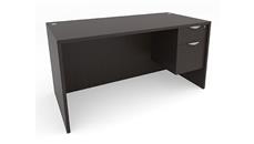 Stand-Alone Single Pedestal Desks PBD Furniture 66in x 30in Single Hanging Pedestal Desk