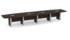 Conference Tables PBD Furniture 18ft Boat Shape Elliptical Base Conference Table with Metal Accents