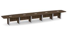 Conference Tables PBD Furniture 22ft Boat Shape Elliptical Base Conference Table with Metal Accents