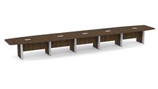 Conference Tables PBD Furniture 24ft Boat Shape Elliptical Base Conference Table with Metal Accents