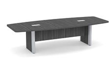 Conference Tables PBD Furniture 12ft Boat Shape Elliptical Base Conference Table with Metal Accents