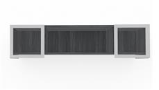 Desk Hutches PBD Furniture 72in Wall Mount Hutch with Silver Framed Glass Doors