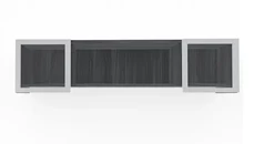 Desk Hutches PBD Furniture 72in Wall Mount Hutch with Silver Framed Glass Doors