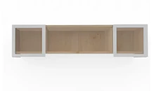 Desk Hutches PBD Furniture 72in Wall Mount Hutch with Silver Framed Glass Doors