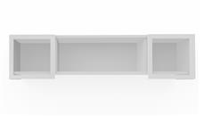 Desk Hutches PBD Furniture 72in Wall Mount Hutch with Silver Framed Glass Doors