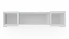 Desk Hutches PBD Furniture 72in Wall Mount Hutch with Silver Framed Glass Doors