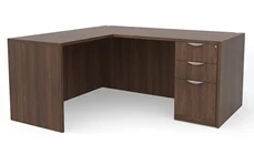 L Shaped Single Pedestal Desks PBD Furniture 60in x 60in Single Pedestal L-Shaped Desk