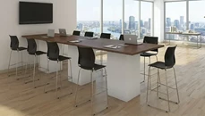 Conference Tables PBD Furniture 12ft Cafe Height Conference Table with White Base
