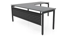 L Shaped Desk Shells PBD Furniture 72in x 72in Curve Corner L-Desk with Modesty Panel