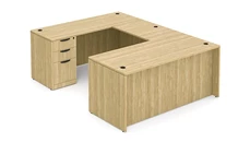 U Shaped Double Pedestal Desks PBD Furniture 66in x 101in Double Pedestal U-Desk