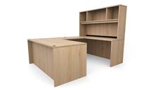 U Shaped Desks with Hutch PBD Furniture 66in x 89in U-Desk with Open Hutch