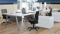 Benching PBD Furniture 6 Person Bench Unit - 72in x 24in Work Station