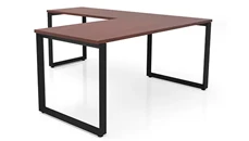 L Shaped Desk Shells PBD Furniture 66in x 72in Beveled Loop Leg L-Desk