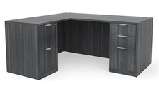 L Shaped Double Pedestal Desks PBD Furniture 60in x 60in Double Pedestal L-Shaped Desk