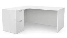 L Shaped Single Pedestal Desks PBD Furniture 60in x 60in Single Pedestal L-Shaped Desk