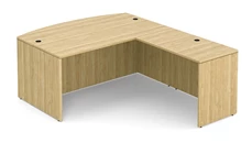 L Shaped Desk Shells PBD Furniture 66in x 82in Bow Front L-Shaped Desk