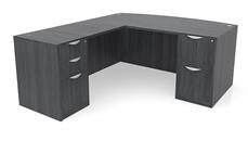 L Shaped Double Pedestal Desks PBD Furniture 72in x 72in Bow Front Double Pedestal L-Shaped Desk
