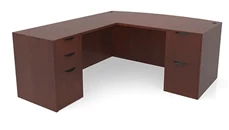 L Shaped Double Pedestal Desks PBD Furniture 72in x 72in Bow Front Double Pedestal L-Shaped Desk