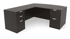 L Shaped Double Pedestal Desks PBD Furniture 72in x 72in Bow Front Double Pedestal L-Shaped Desk