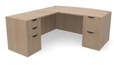 L Shaped Double Pedestal Desks PBD Furniture 72in x 88in Bow Front Double Pedestal L-Shaped Desk