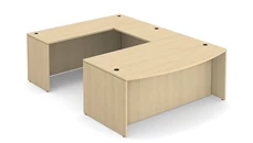 U Shaped Desk Shells PBD Furniture 66in x 94in Bow Front U-Shaped Desk