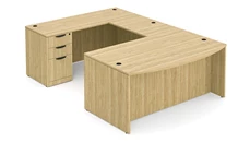 U Shaped Double Pedestal Desks PBD Furniture 72in x 112in Bow Front Double Pedestal U-Shaped Desk