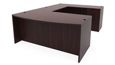 U Shaped Double Pedestal Desks PBD Furniture 72in x 100in Bow Front Double Pedestal U-Shaped Desk