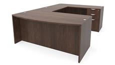 U Shaped Double Pedestal Desks PBD Furniture 72in x 107in Bow Front Double Pedestal U-Shaped Desk