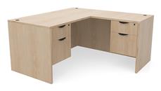 L Shaped Double Pedestal Desks PBD Furniture 66in x 77in Double Hanging Pedestal L-Shaped Desk