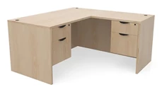 L Shaped Double Pedestal Desks PBD Furniture 66in x 77in Double Hanging Pedestal L-Shaped Desk