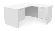 L Shaped Double Pedestal Desks PBD Furniture 60in x 72in Double Hanging Pedestal L-Shaped Desk