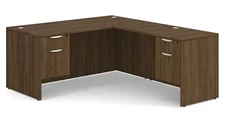 L Shaped Double Pedestal Desks PBD Furniture 66in x 77in Double Hanging Pedestal L-Shaped Desk