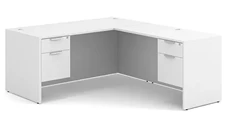 L Shaped Double Pedestal Desks PBD Furniture 66in x 77in Double Hanging Pedestal L-Shaped Desk