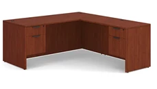 L Shaped Double Pedestal Desks PBD Furniture 72in x 77in Double Hanging Pedestal L Shaped Desk