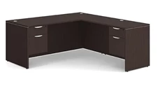 L Shaped Double Pedestal Desks PBD Furniture 72in x 77in Double Hanging Pedestal L Shaped Desk