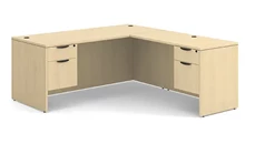 L Shaped Double Pedestal Desks PBD Furniture 72in x 77in Double Hanging Pedestal L Shaped Desk