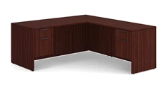 L Shaped Double Pedestal Desks PBD Furniture 72in x 77in Double Hanging Pedestal L Shaped Desk