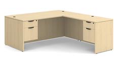L Shaped Double Pedestal Desks PBD Furniture 72in x 83in Double Hanging Pedestal L-Shaped Desk