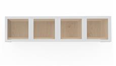 Desk Hutches PBD Furniture 72in Wall Mount Hutch with 4 Silver Framed Doors