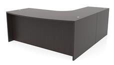 L Shaped Desk Shells PBD Furniture 72in x 96in Curved Corner Bow Front L-Desk