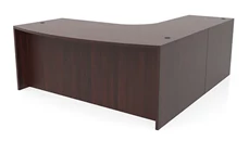 L Shaped Desk Shells PBD Furniture 72in x 96in Curved Corner Bow Front L-Desk