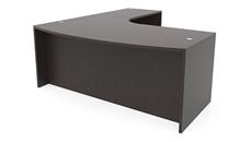 L Shaped Desk Shells PBD Furniture 72in x 96in Curved Corner Bow Front L-Desk