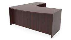 L Shaped Desk Shells PBD Furniture 72in x 96in Curved Corner Bow Front L-Desk
