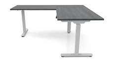 Standing Desks - Electronically Adjustable PBD Furniture 60in x 6ft Corner Electronic Adjustable Height Sit-to-Stand L-Desk 