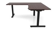 Standing Desks - Electronically Adjustable PBD Furniture 60in x 6ft Corner Electronic Adjustable Height Sit-to-Stand L-Desk 