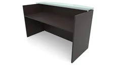 Reception Stand-Alone Desk PBD Furniture 72in x 30in Reception Desk with Glass Transaction Counter