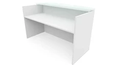 Reception Stand-Alone Desk PBD Furniture 72in x 30in Reception Desk with Glass Transaction Counter
